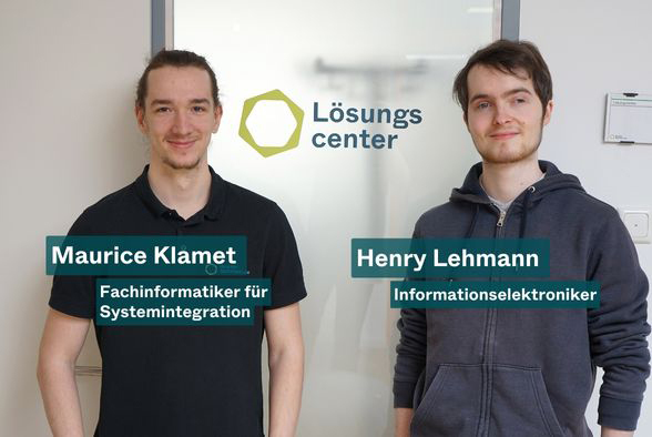 Azubis Maurice Klamet und Henry Lehmann von druckerfachmann.de