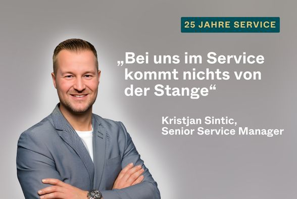 Bild von Kristjan Sintic, Senior Service Manager bei druckerfachmann.de mit Zitat