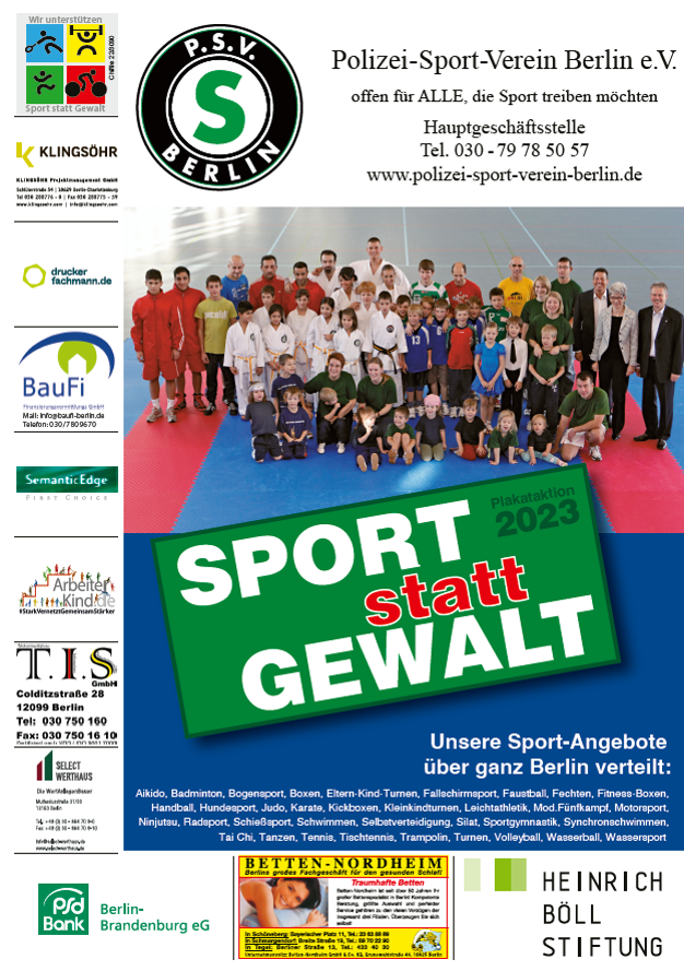 Bild und Sponsoren des Polizei-Sport-Vereins Berlin