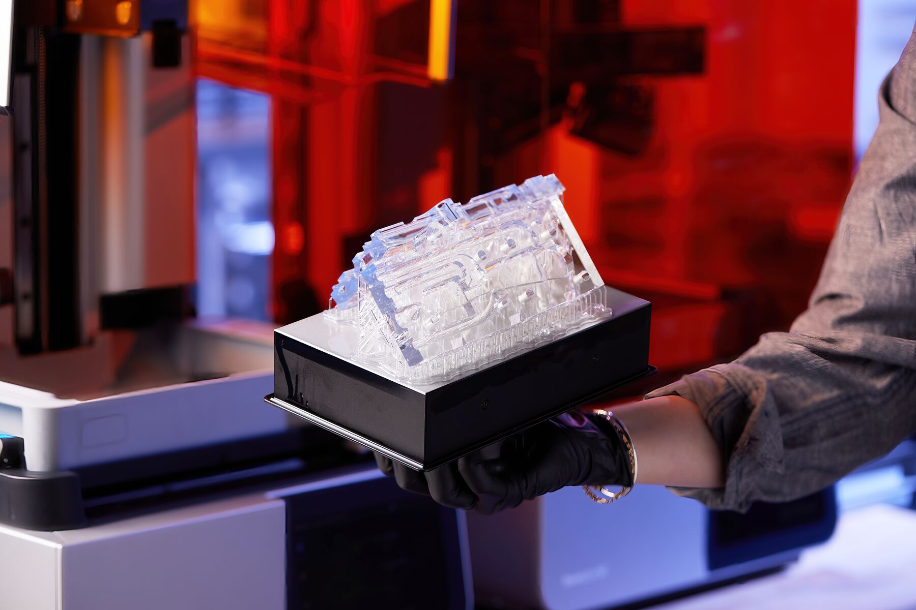 Hochtransparentes 3D-Druckmaterial für anspruchsvolle Anwendungen. Gedruckt auf dem Form 4